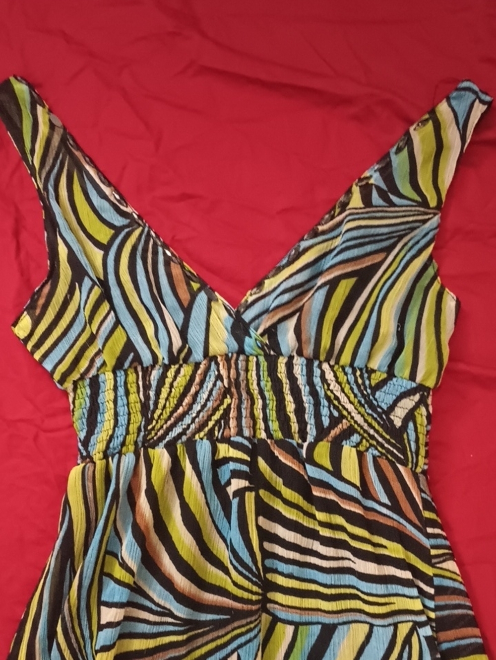 Jessica Taylor Multi-Color Sundress High Low Woman's L Spring Summer Party - Picture 3 of 11